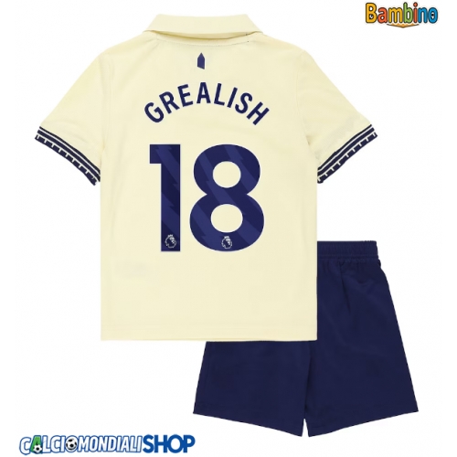 Maglie da calcio Everton Jack Grealish #18 Seconda Maglia Bambino 2025-26 Manica Corta + Pantaloni corti)